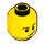 LEGO Jaune Minifigure Diriger avec Brown Eyebrows et Lopsided Smile (Montant solide encastré - fossette noire) (14807 / 59716)