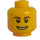 LEGO Amarillo Minifigura Cabeza con Marrón Eyebrows y Open Smile (Espiga sólida hueca) (3626 / 59714)