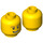 LEGO Amarillo Minifigura Cabeza con Marrón Eyebrows y Open Smile (Espiga sólida hueca) (3626 / 59714)