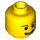 LEGO Yellow Minifigure Head with Brown Eyebrows and Open Smile (Recessed Solid Stud) (3626 / 59714)