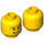 LEGO Yellow Minifigure Head with Brown Eyebrows and Open Smile (Safety Stud) (3626 / 59714)