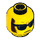 LEGO Yellow Minifigure Head with Brown Sideburns and Black Sunglasses (Recessed Solid Stud) (3626 / 14608)