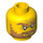 LEGO Yellow Minifigure Head with Bushy Beard and Eyebrows (Recessed Solid Stud) (10809 / 15252)