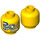 LEGO Yellow Minifigure Head with Cyborg Eye and Scars on Cheek (Safety Stud) (3626 / 64282)