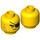 LEGO Yellow Minifigure Head with Dark Brown Eyepatch, Brown Stubble Beard and Freckles (Recessed Solid Stud) (3626 / 34330)