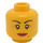 LEGO Amarillo Minifigura Cabeza con Decoración (Espiga sólida hueca) (14753 / 86294)