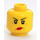 LEGO Amarillo Minifigura Cabeza con Decoración (Espiga sólida hueca) (14753 / 86294)