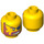 LEGO Jaune Minifigure Diriger avec Décoration (Goujon solide encastré) (3626 / 64890)
