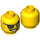 LEGO Gelb Minifigure Kopf mit Dekoration (Einbau-Vollbolzen) (3626 / 65680)
