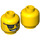 LEGO Yellow Minifigure Head with Decoration (Recessed Solid Stud) (3626 / 65680)