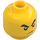 LEGO Giallo Minifigure Testa con Decorazione (Perno solido incassato) (3626 / 66071)