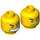 LEGO Yellow Minifigure Head with Decoration (Recessed Solid Stud) (3626 / 90043)