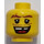 LEGO Amarillo Minifigura Cabeza con Decoración (Espiga sólida hueca) (93320 / 95497)