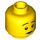 LEGO Giallo Minifigure Testa con Decorazione (Perno solido incassato) (96450 / 98271)