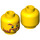 LEGO Geel Minifigure Hoofd met Decoratie (Veiligheids Stud) (13466 / 74305)