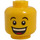 LEGO Giallo Minifigure Testa con Decorazione (Perno di sicurezza) (23094 / 86289)