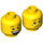 LEGO Yellow Minifigure Head with Decoration (Safety Stud) (23094 / 86289)