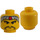 LEGO Yellow Minifigure Head with Decoration (Safety Stud) (3626)