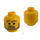 LEGO Yellow Minifigure Head with Decoration (Safety Stud) (3626)