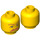 LEGO Yellow Minifigure Head with Decoration (Safety Stud) (3626 / 44476)