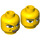 LEGO Yellow Minifigure Head with Decoration (Safety Stud) (3626 / 55533)