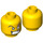 LEGO Yellow Minifigure Head with Decoration (Safety Stud) (3626 / 63186)