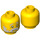 LEGO Yellow Minifigure Head with Decoration (Safety Stud) (3626 / 64895)