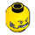 LEGO Gelb Minifigure Kopf mit Dekoration (Sicherheitsbolzen) (64902 / 96959)