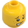 LEGO Žlutá Minifigurka Hlava s Freckels, Smiling/Scared (Zapuštěný pevný cvoček) (3626 / 22186)