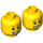 LEGO Gelb Minifigure Kopf mit Freckels, Smiling/Scared (Einbau-Vollbolzen) (3626 / 22186)