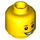 LEGO Geel Minifiguur Hoofd met Freckels, Smiling/Scared (Verzonken solide nop) (3626 / 22186)