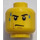 LEGO Geel Minifigure Hoofd met Frown, Sweat Drops Patroon (Verzonken Solid Stud) (10259 / 14914)
