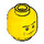 LEGO Yellow Minifigure Head with Frowning Smirk Expression and Brown Cheek Lines (Recessed Solid Stud) (15031 / 93583)