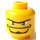 LEGO Yellow Minifigure Head with Goatee and Unibrow and White Eyes (Safety Stud) (3626)