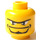 LEGO Geel Minifiguur Hoofd met Goatee en Unibrow en Wit Ogen (Veiligheidsnop) (3626)