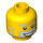 LEGO Yellow Minifigure Head with Gray Beard and Sideburns (Safety Stud) (15198 / 93406)
