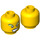 LEGO Yellow Minifigure Head with Green Eye Shadow (Safety Stud) (3626 / 62787)