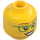 LEGO Amarillo Minifigura Cabeza con Verde Gafas (Espiga sólida hueca) (3626 / 56863)