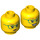 LEGO Gelb Minifigure Kopf mit Green Glasses (Einbau-Vollbolzen) (3626 / 56863)
