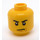 LEGO Yellow Minifigure Head with Grumpy Dimple (Recessed Solid Stud) (14783 / 19542)