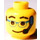 LEGO Yellow Minifigure Head with Headset and Blue Glasses Decoration (Safety Stud) (3626)
