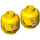 LEGO Gelb Minifigure Kopf mit Headset (Sicherheitsbolzen) (3626 / 63200)