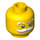 LEGO Gelb Minifigure Kopf mit Groß Bushy Weiß und Grau Moustache (Einbau-Vollbolzen) (3626 / 93416)