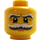 LEGO Yellow Minifigure Head with Large Bushy White and Gray Moustache (Recessed Solid Stud) (3626 / 93416)
