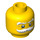 LEGO Amarillo Minifigura Cabeza con Grande Bushy Blanco y Gris bigote (Espiga de seguridad) (3626 / 93416)