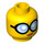 LEGO Gelb Minifigure Kopf mit Groß Glasses (Einbau-Vollbolzen) (3626 / 34717)