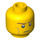 LEGO Yellow Minifigure Head with Light Brown Cheek Lines and Stern Expression (Safety Stud) (15196 / 93400)