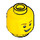 LEGO Gul Minifigur Hoved med Lopsided Grin og hvid Pupils (Forsænket solid knops) (14761 / 88950)