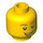 LEGO Gul Minifigur Hoved med Lopsided Grin og hvid Pupils (Forsænket solid knops) (14761 / 88950)