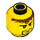 LEGO Yellow Minifigure Head with Messy Brown Hair and 3 Spots under Left Eye (Safety Stud) (3626 / 55635)